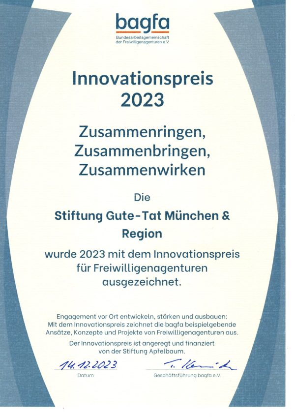 Bagfa, Preisverleihung, Anlaufstelle Laptop-Spenden