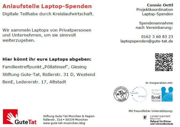 Anlaufstelle Laptop-Spenden
